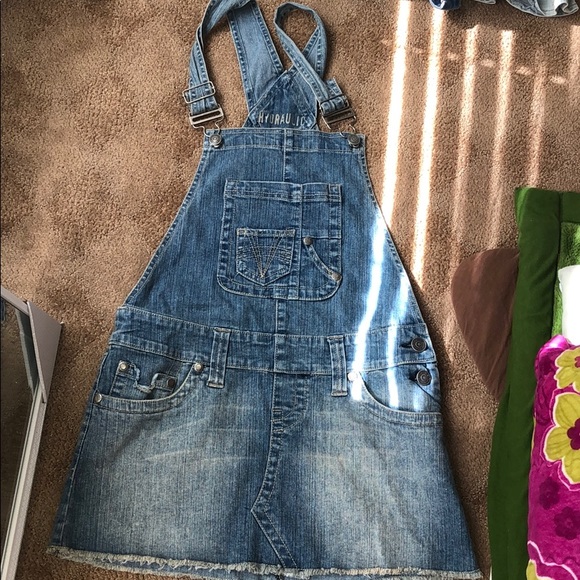 Hydraulic Denim Overall Skirt - Picture 1 of 2